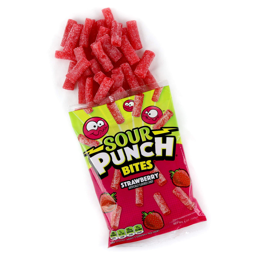 Sour Punch close up of candy texture highlighting soft chew benefit