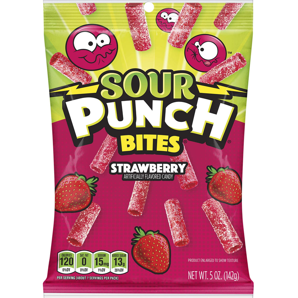 Sour Punch front packaging showing resealable 5oz bag and flavor benefit