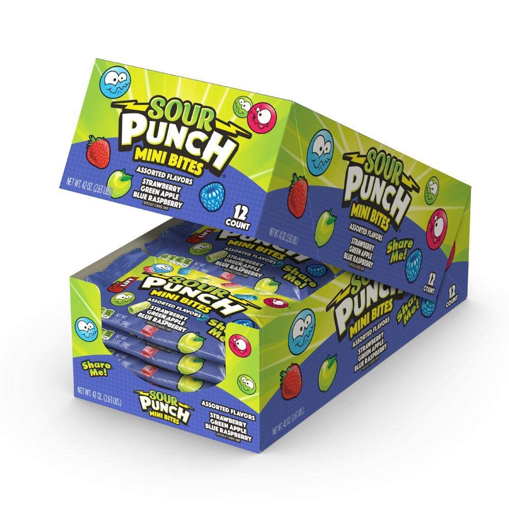 Sour Punch front packaging showing flavors and resealable benefit