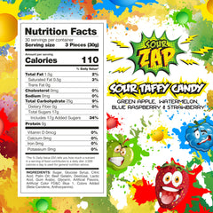 SOURZAP close-up of taffy texture highlighting soft chewiness and tangy finish