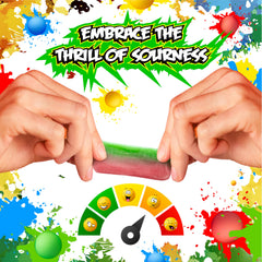 SOURZAP individually wrapped bars fanned out to show assorted fruit colors