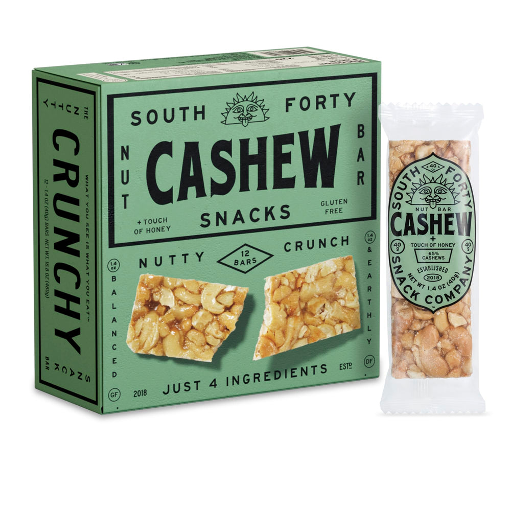 South 40 Snacks front packaging showing 12-pack and product branding benefit easy storage