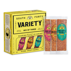 South Forty Snacks front packaging showing 18-bar variety and clear labeling benefits
