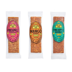 South Forty Snacks three-flavor variety layout with six bars each showing portion control benefit