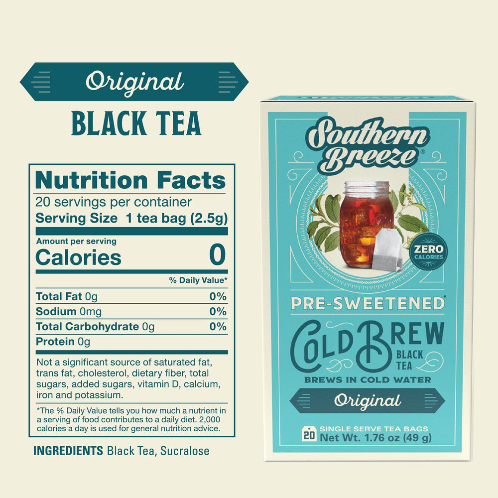 Southern Breeze poured glass of iced tea highlighting clear amber color and refreshing taste