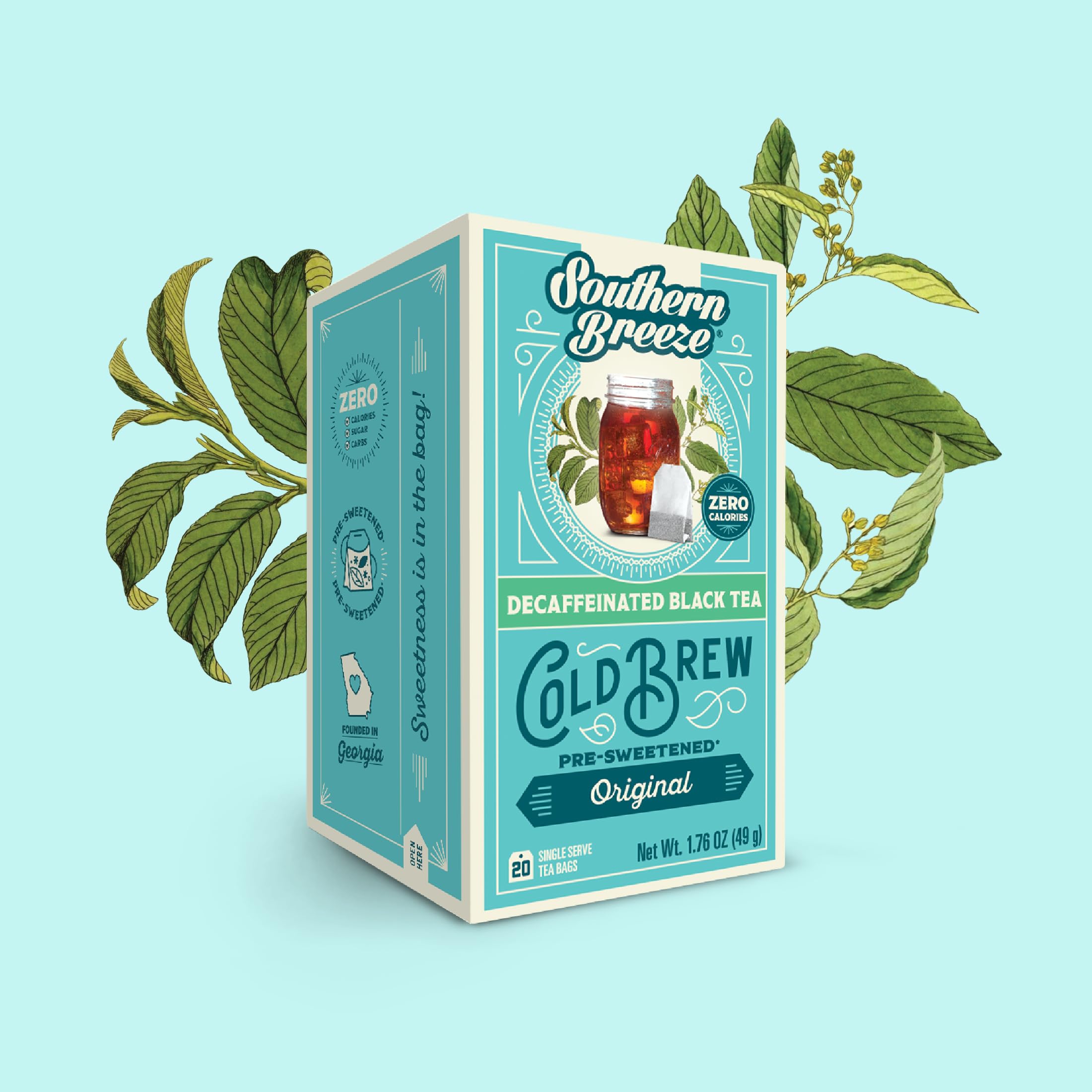 Southern Breeze individually wrapped tea bag for mess-free brewing