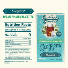 Southern Breeze tea bag steeping in pitcher for easy cold brew