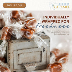 SOUTHERN CARAMEL open pack display illustrating portion size and freshness