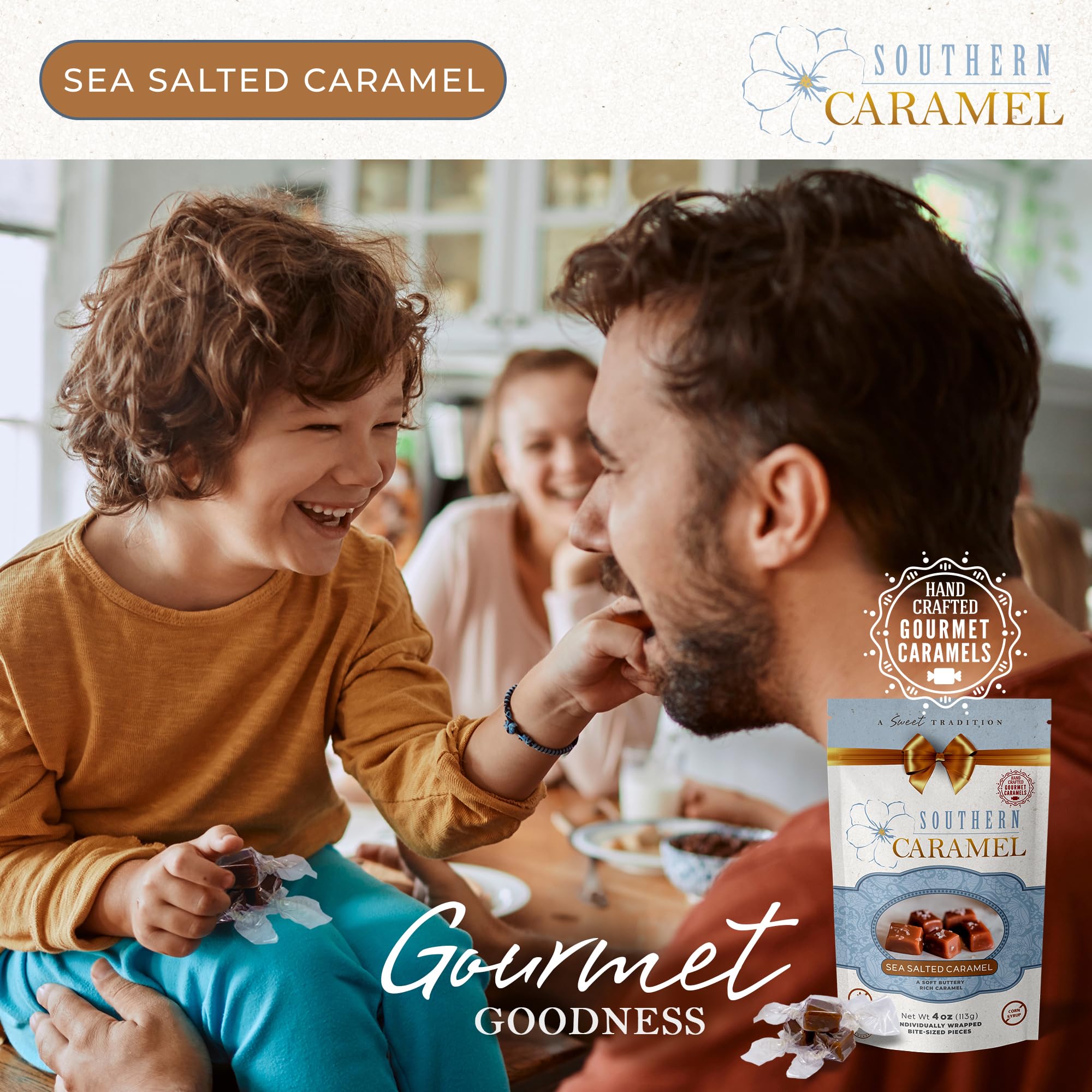 Southern Caramel gift-ready display in a basket, elegant gifting option
