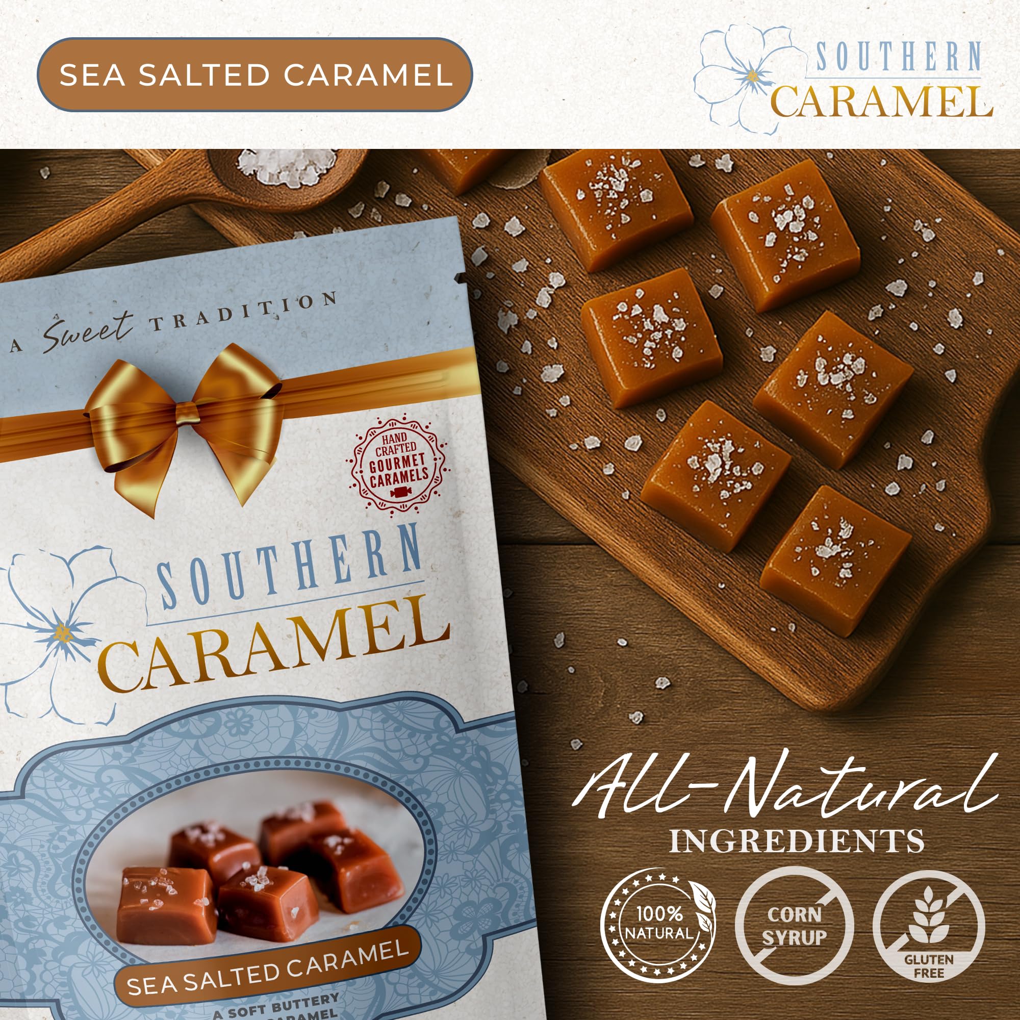 Southern Caramel ingredient label displaying simple honest ingredients and reassurance