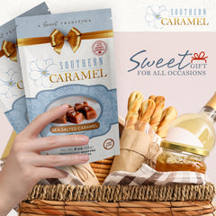 Southern Caramel single wrapped piece ready to enjoy, easy portioning benefit