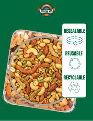 Southern Style Nuts open canister with spoon showing easy serving and freshness