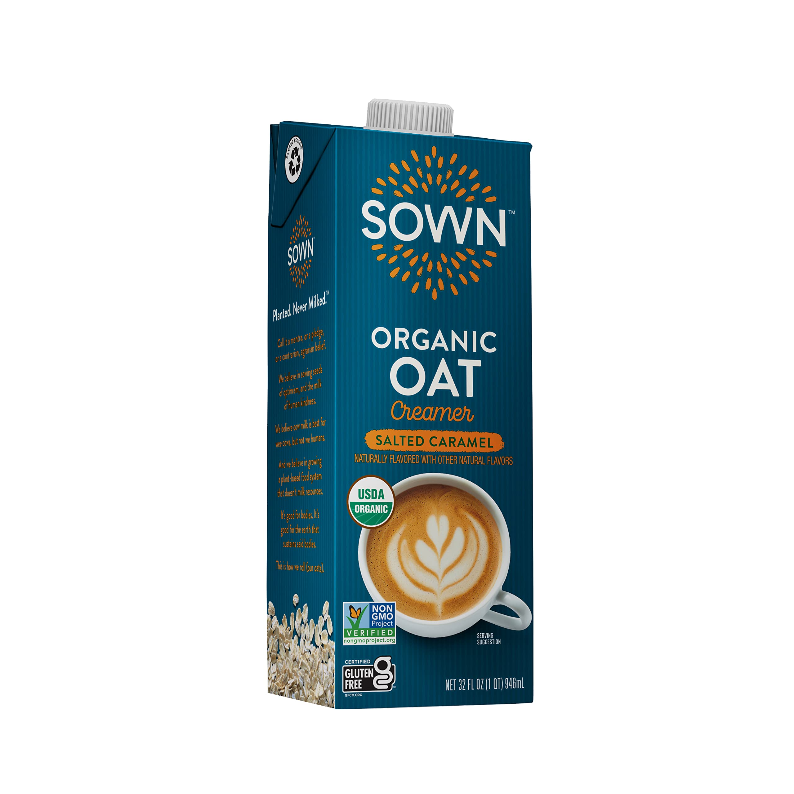 SOWN close-up pour showcasing creamy rolled-oat texture and smoothness