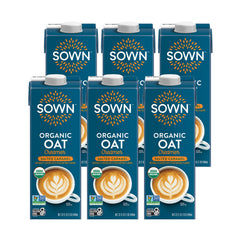 SOWN front packaging showing salted caramel oat creamer benefits