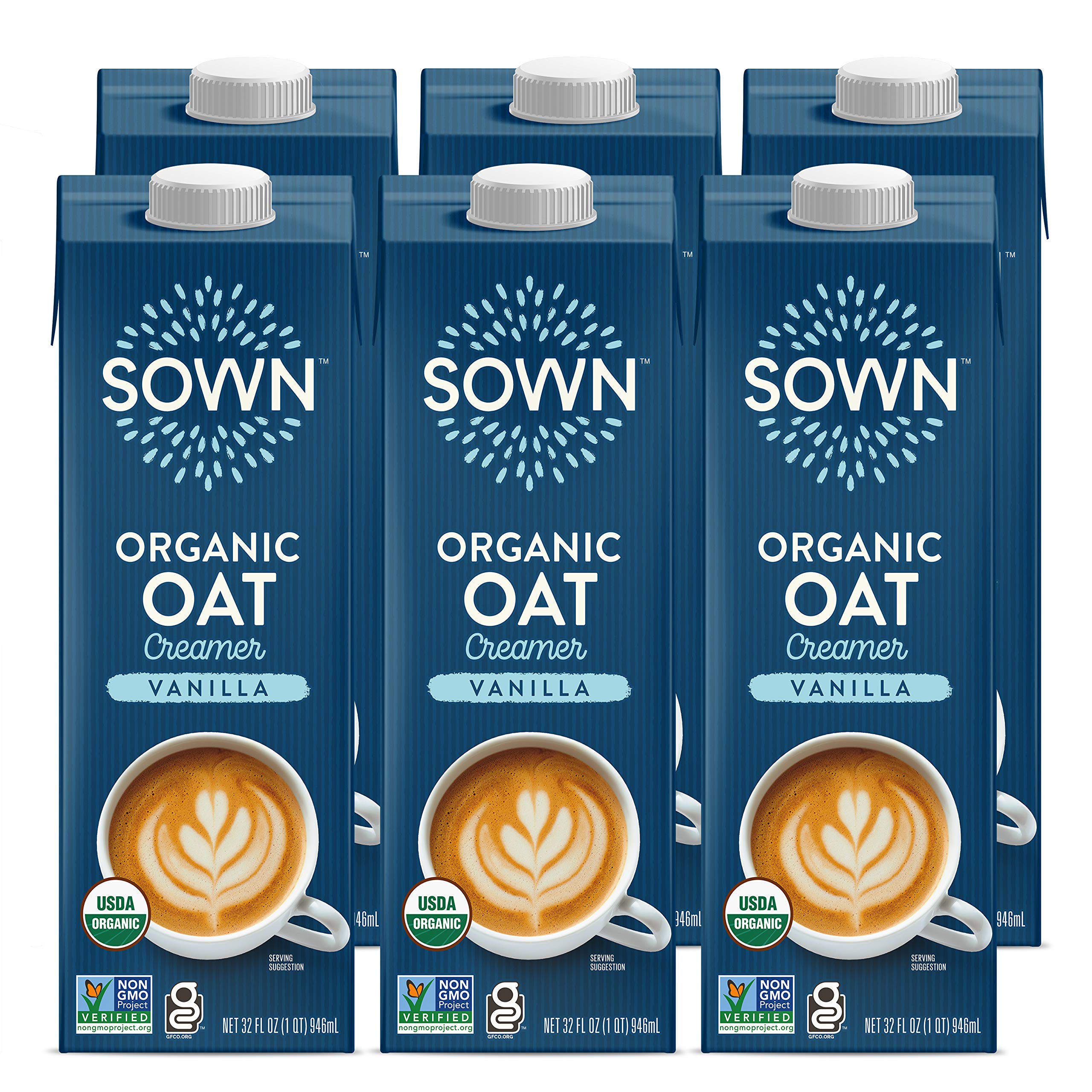 SOWN front packaging showing vanilla oat creamer and clear label benefits