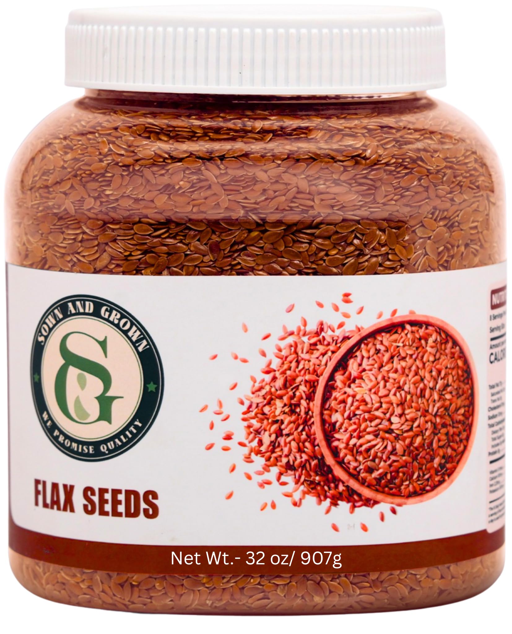 Sownandgrown front packaging showing 2 lb jar and clear label for pantry convenience