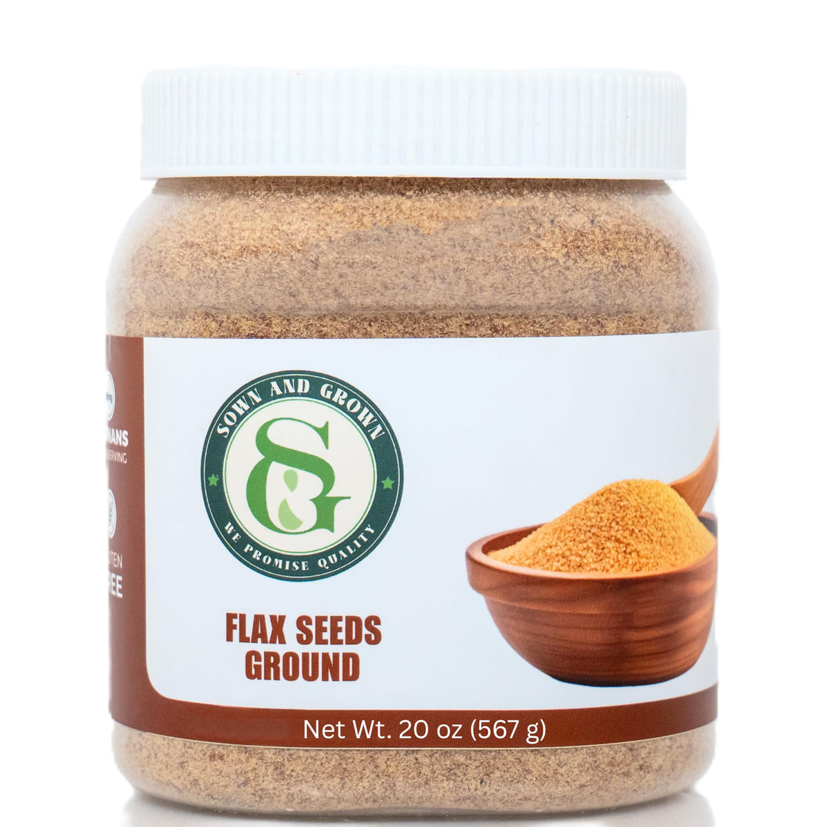 Sownandgrown jar front view showing label and size for pantry convenience