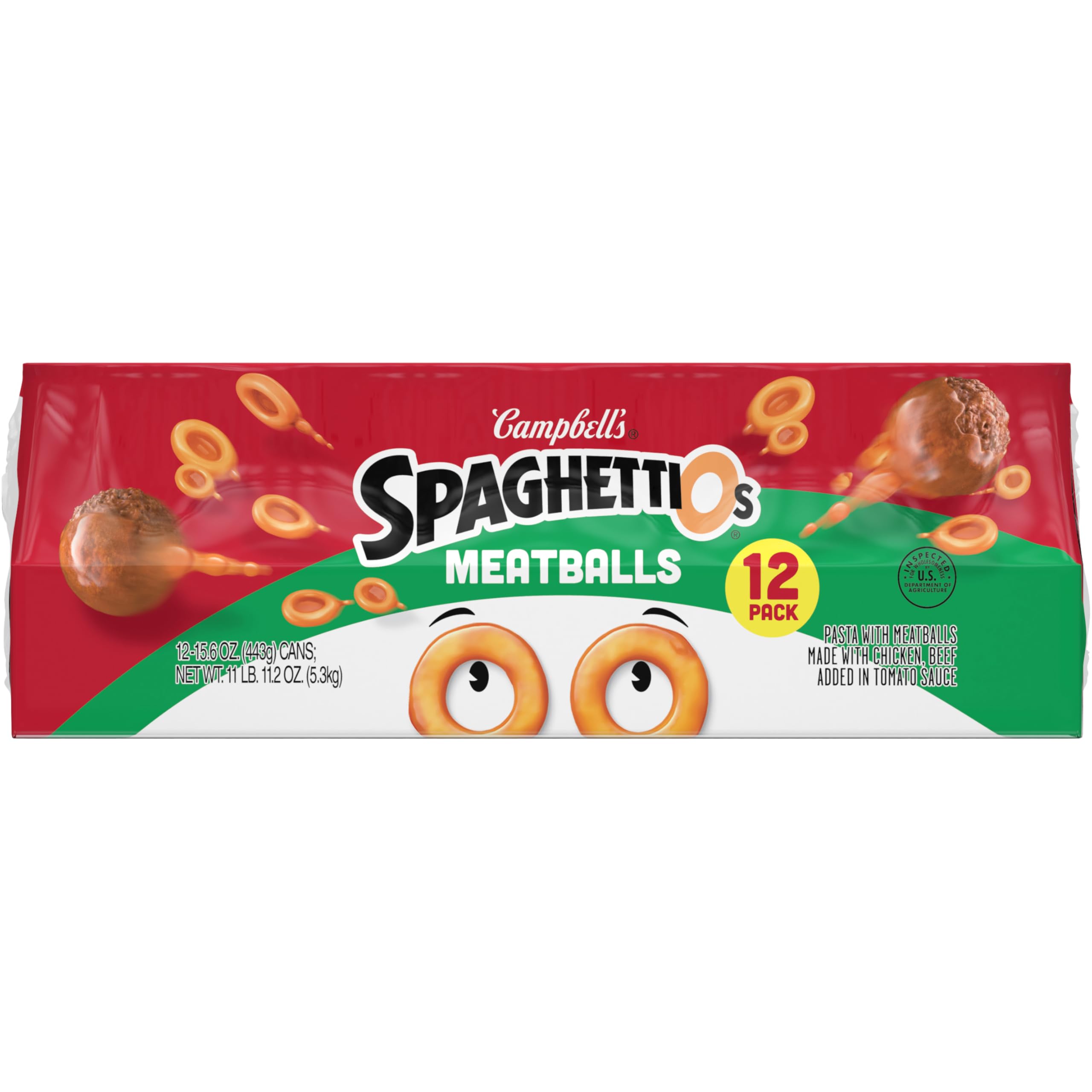 SpaghettiOs label close-up showing ingredients and benefit clarity