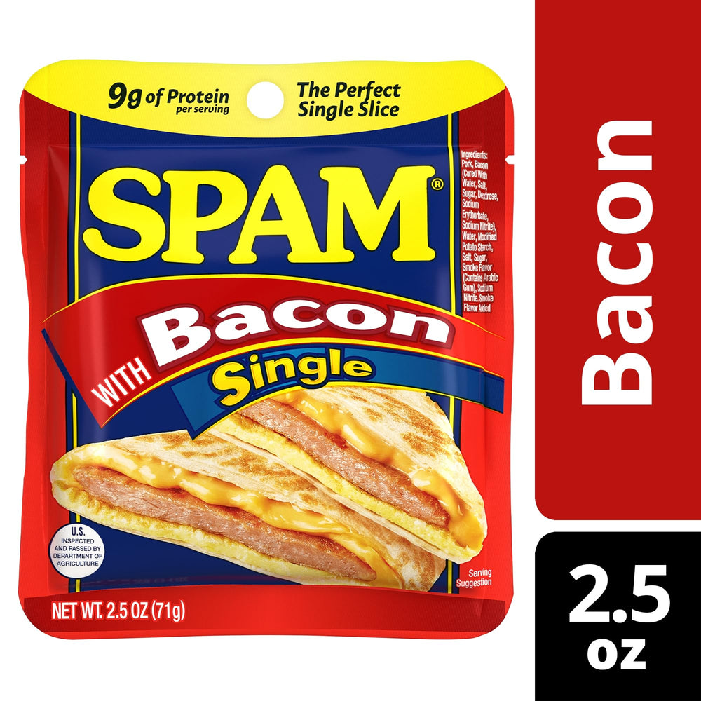 SPAM bacon close-up texture of sliced meat highlighting savory appeal