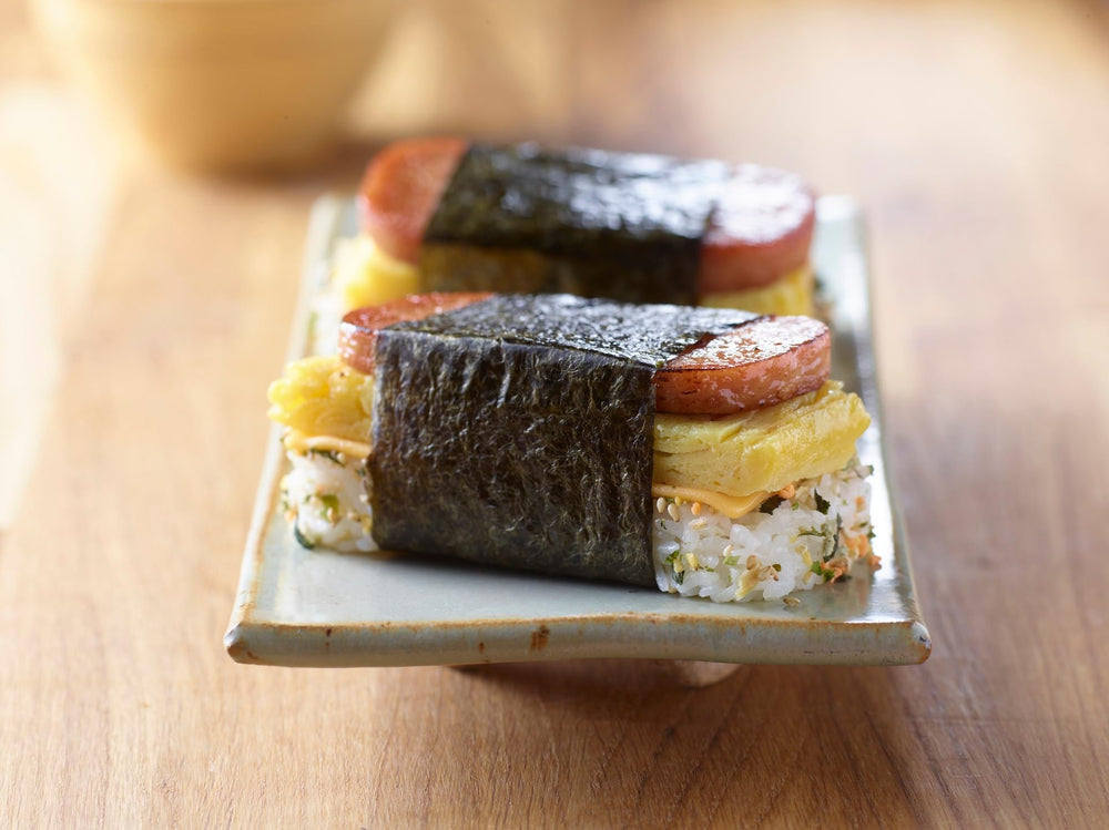 SPAM sliced on toast adding savory flavor to breakfast