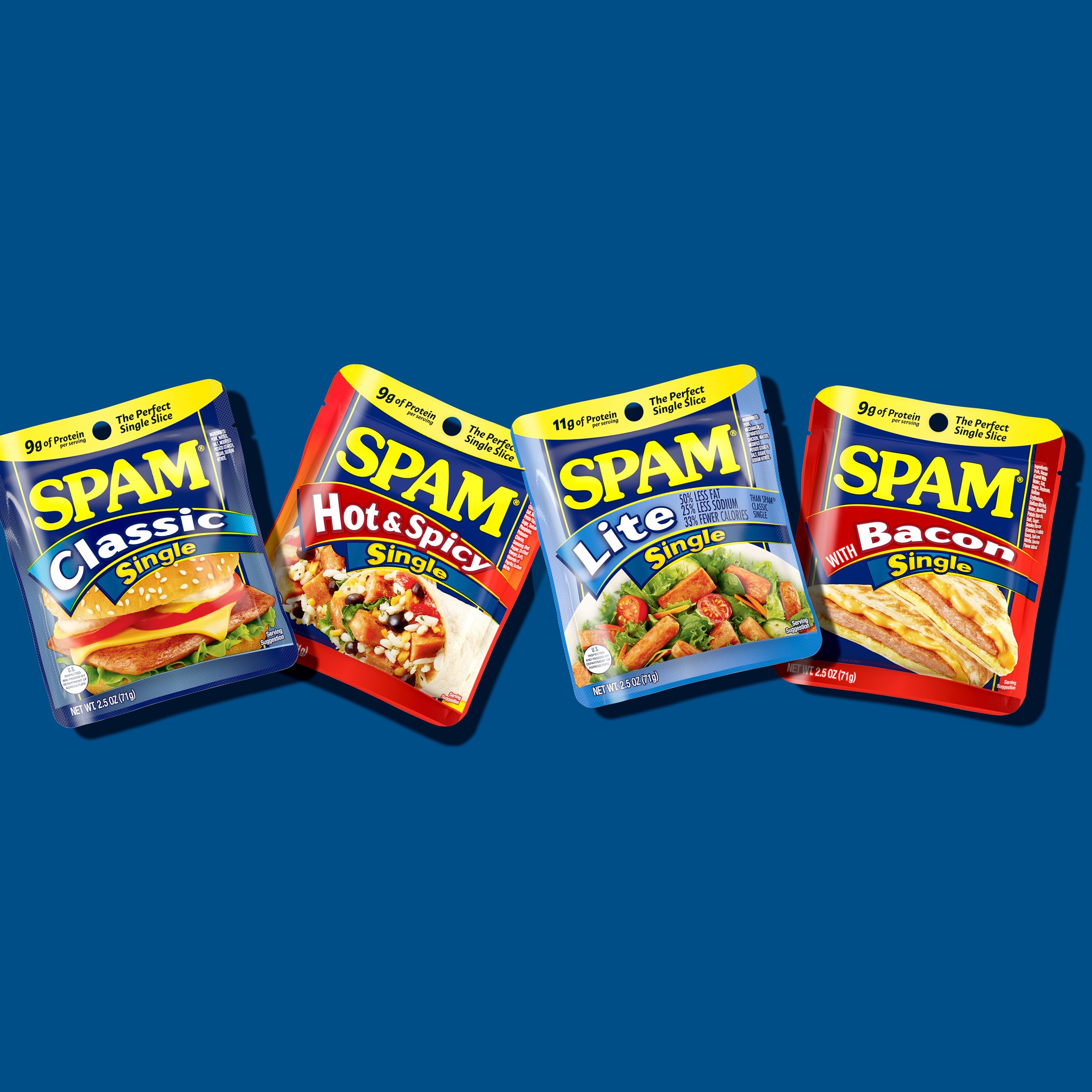 SPAM Lite nutrition label close-up showing reduced calories and fat