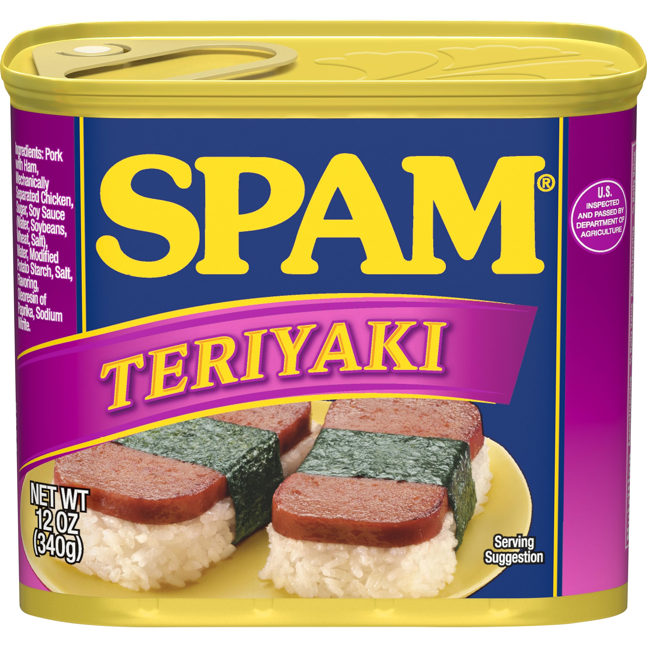 SPAM Teriyaki front can showing brand and flavor for easy identification