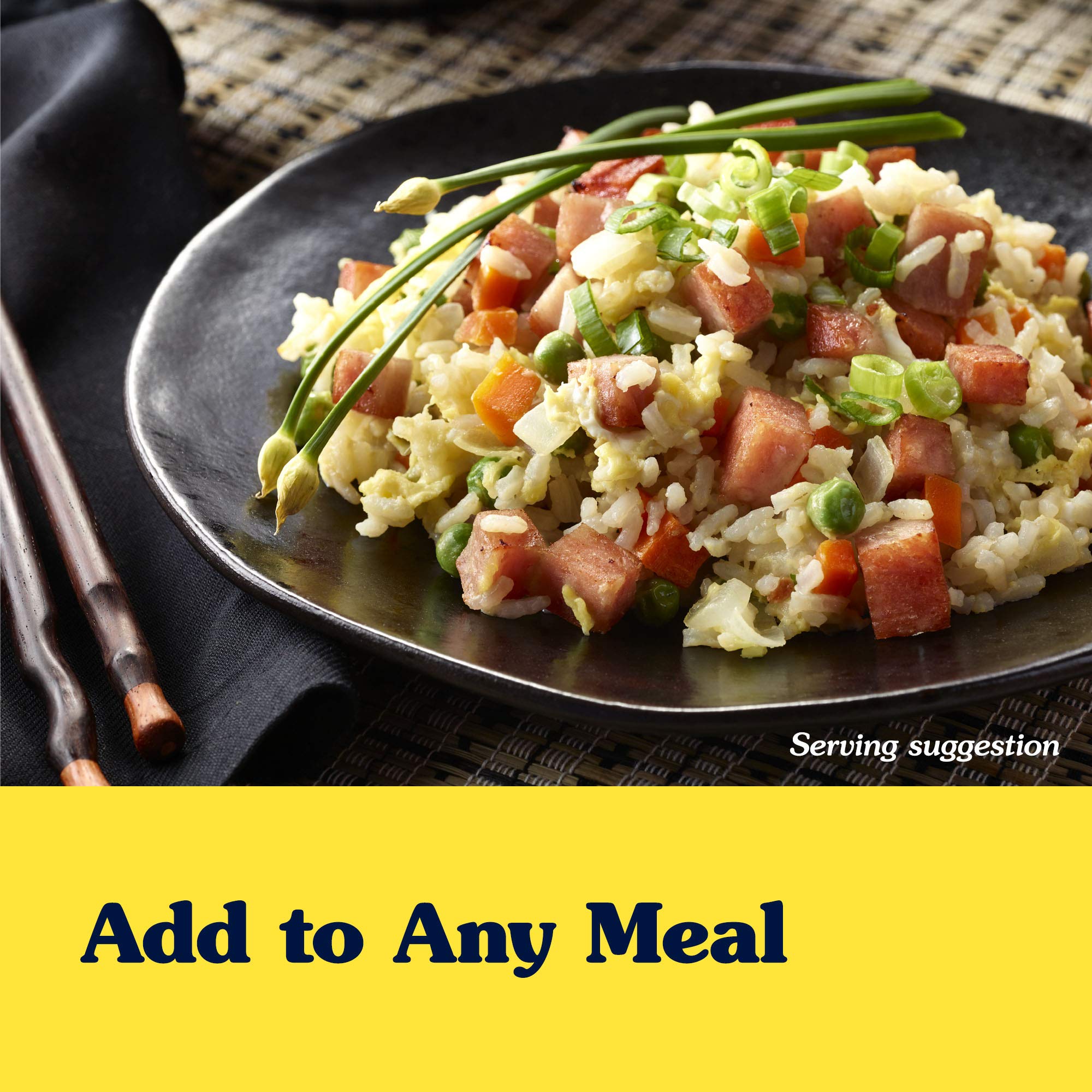 SPAM on breakfast plate with eggs showing quick morning meal benefit
