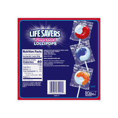 Spangler Life Savers unwrapped mini sucker displaying two-tone fruit and vanilla