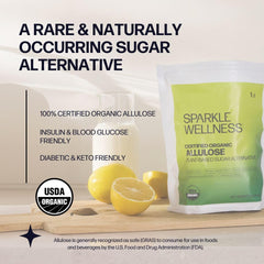 Sparkle Wellness spoonful of allulose ready to measure with precision