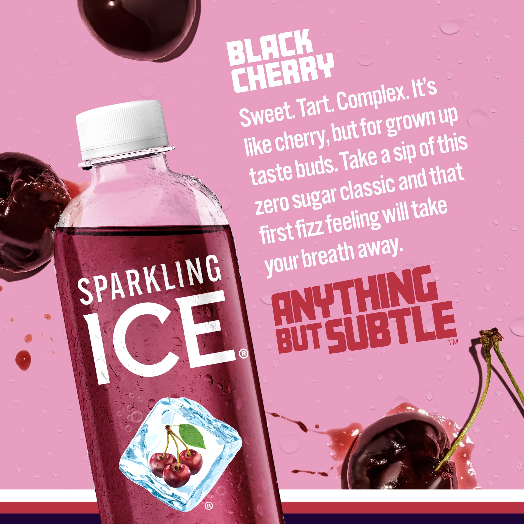 Sparkling Ice close-up label with nutrition facts and vitamin ingredients benefit