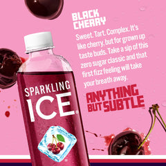 Sparkling Ice close-up label with nutrition facts and vitamin ingredients benefit