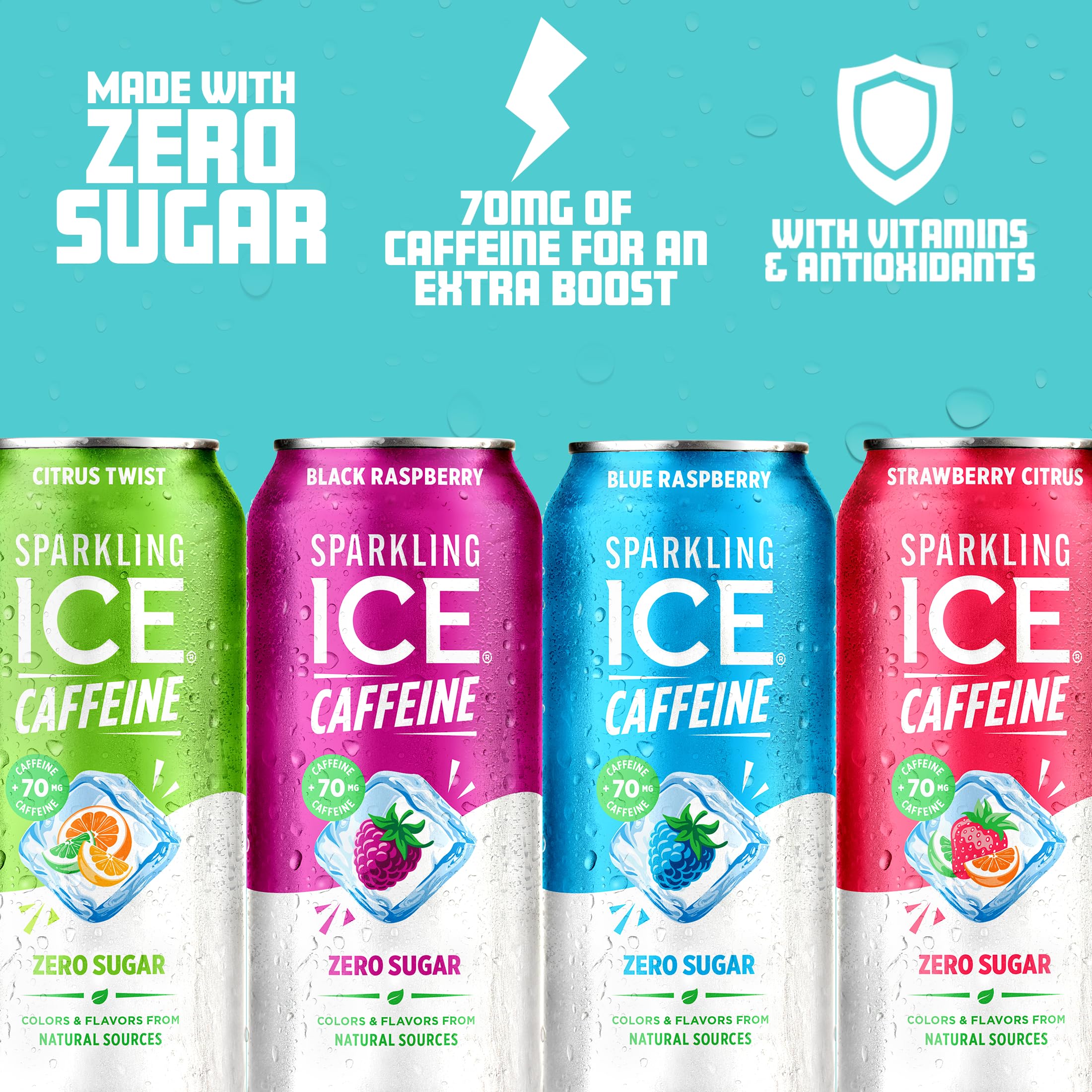 Sparkling Ice Black Raspberry can displayed for bold berry taste