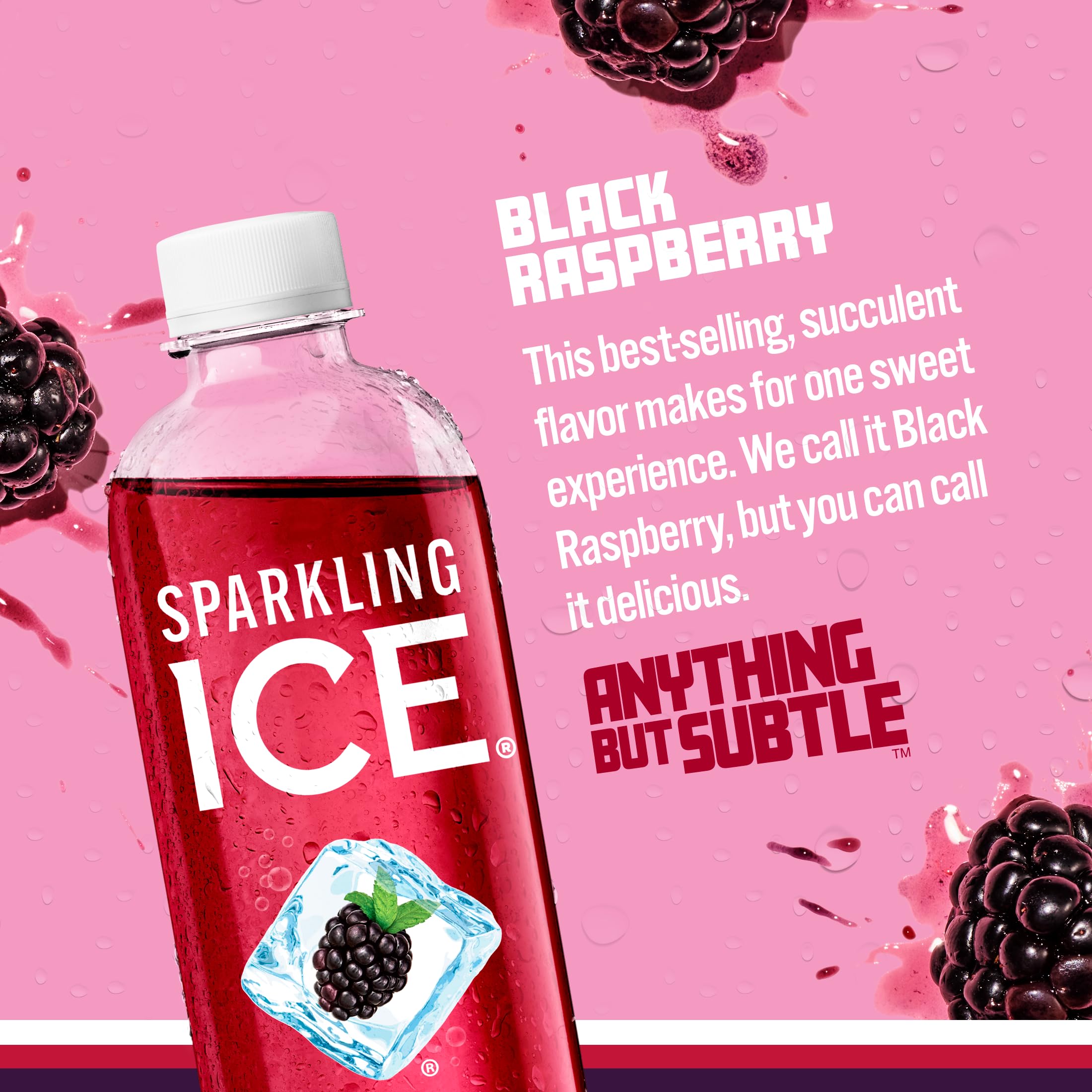 Sparkling Ice label close-up highlighting vitamins and zero sugar benefits
