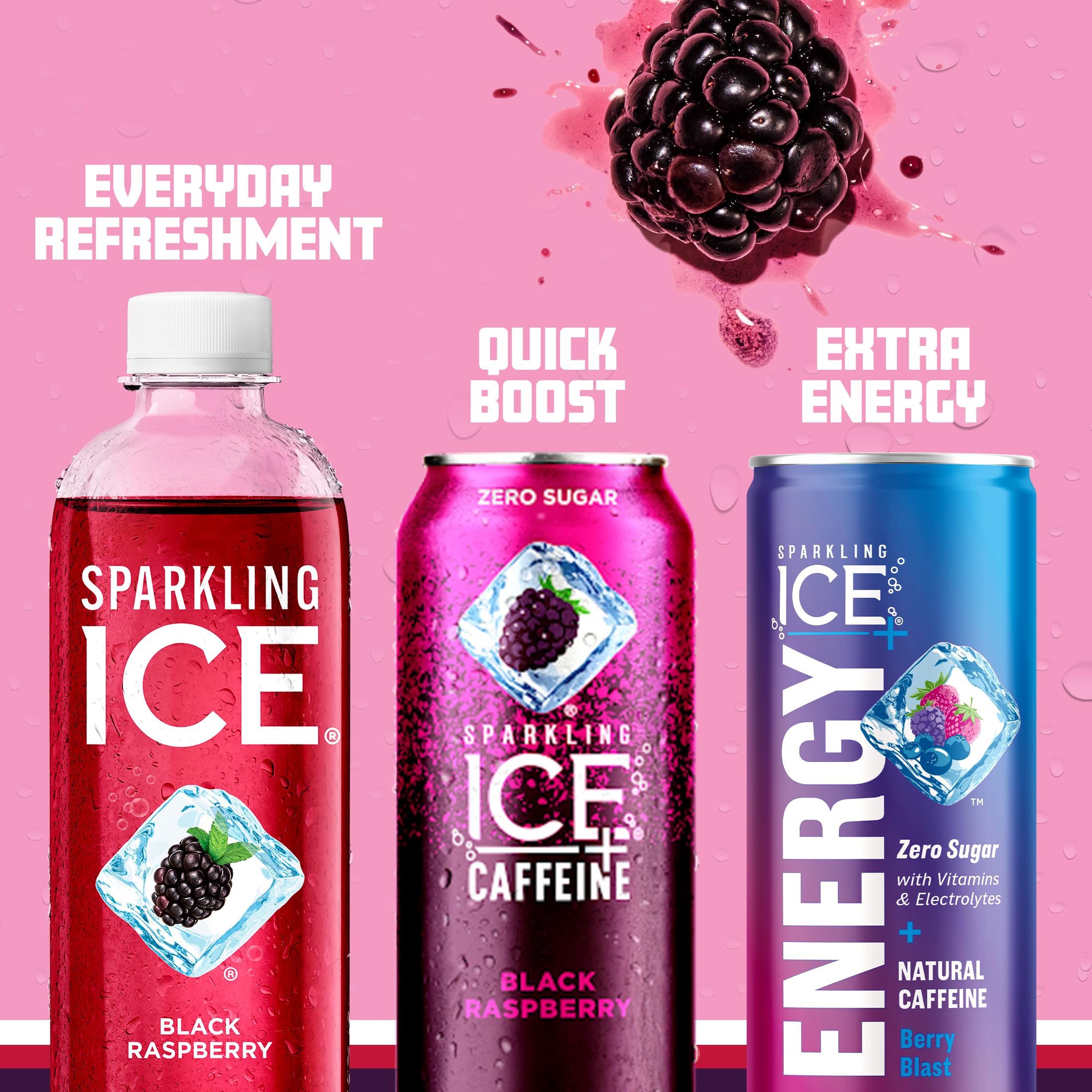 Sparkling Ice bottle held in hand showing 17 fl oz size convenience