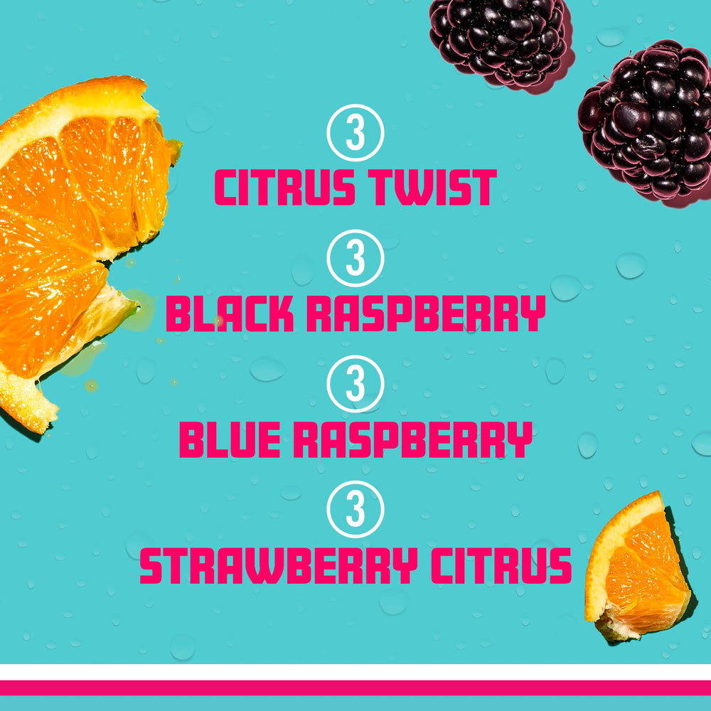 Sparkling Ice Blue Raspberry can highlighting tangy flavor and fizz