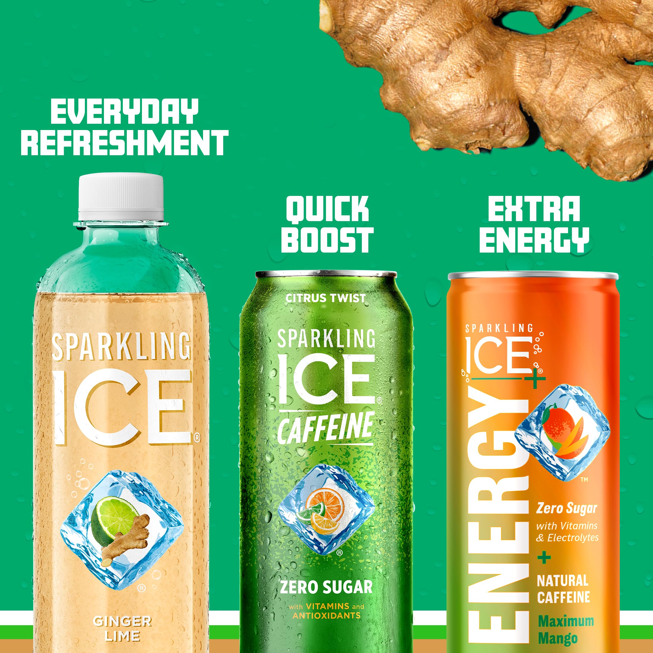 Sparkling Ice bottles in a picnic setting suggesting social use and easy enjoyment