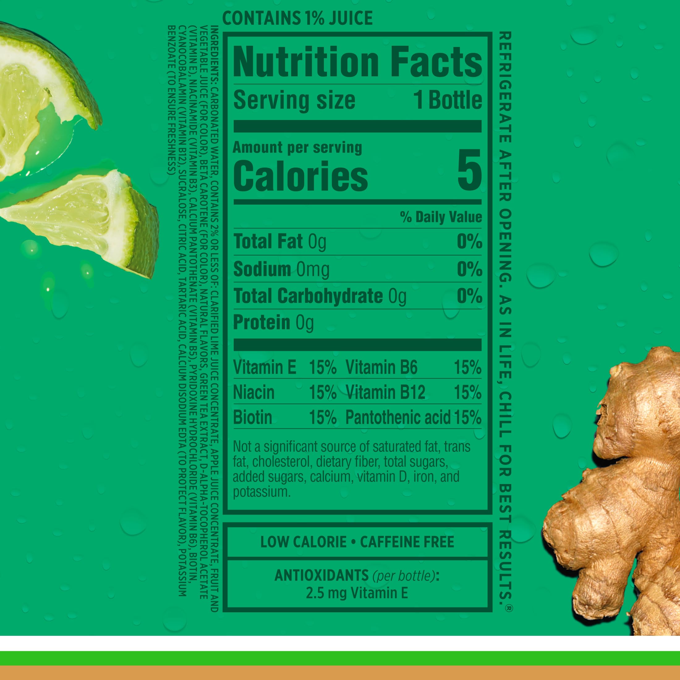 Sparkling Ice bottle next to common objects showing 17 fl oz scale for portion clarity