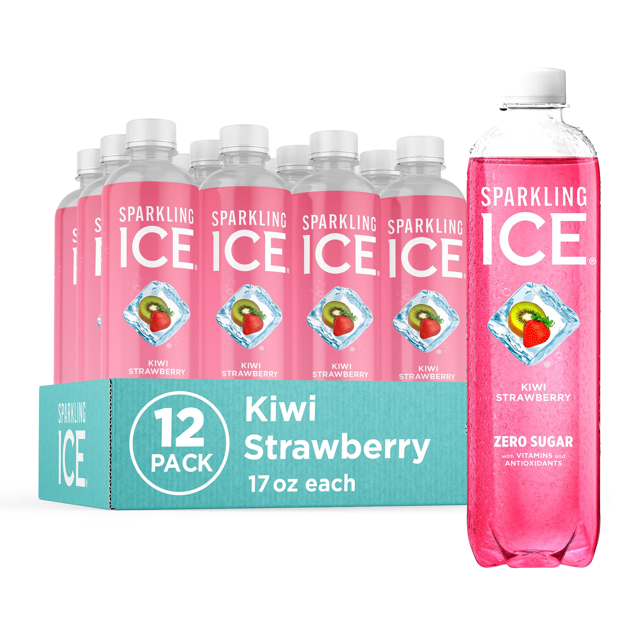 Sparkling Ice front pack of 12 bottles showing label and vibrant colors for easy selection