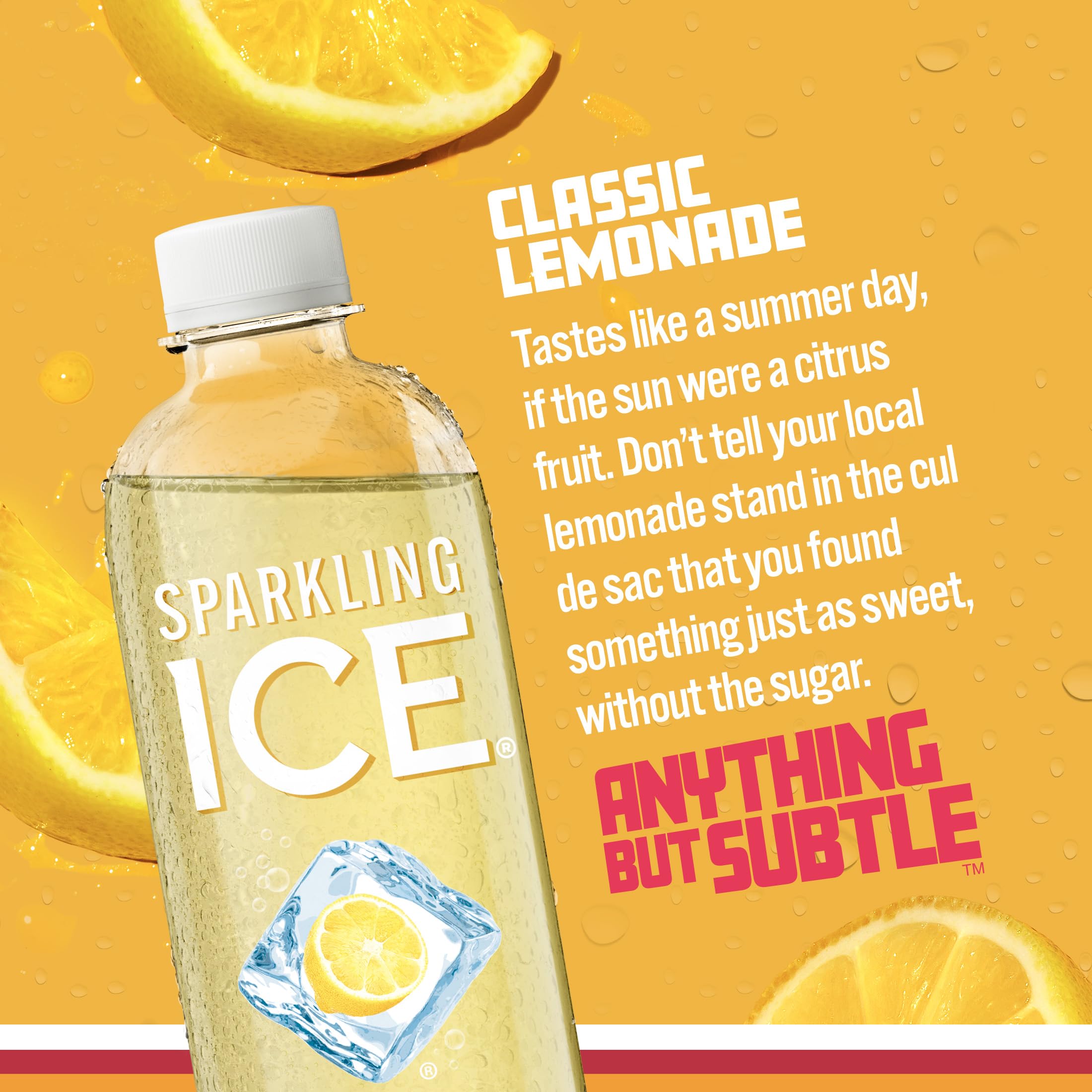 Sparkling Ice bottle close-up label showing vitamin information and bright color benefits