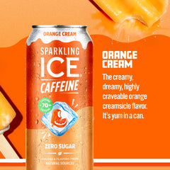 Sparkling Ice Orange Cream can close-up showing easy-to-read label and flavor appeal