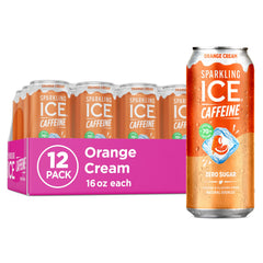 Sparkling Ice Orange Cream front packaging showing vibrant can and branding benefit refreshment