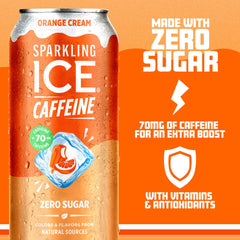 Sparkling Ice Orange Cream open can pouring into glass showing fizz and immediate refreshment