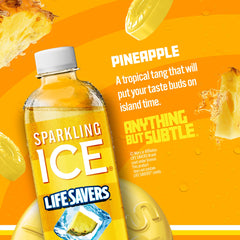 Sparkling Ice bottle label close-up highlighting vitamins and antioxidants