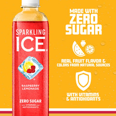 Sparkling Ice pouring into glass with fizz highlighting refreshing, zero-sugar taste