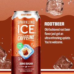 Sparkling Ice root beer can close-up highlighting texture and bold flavor