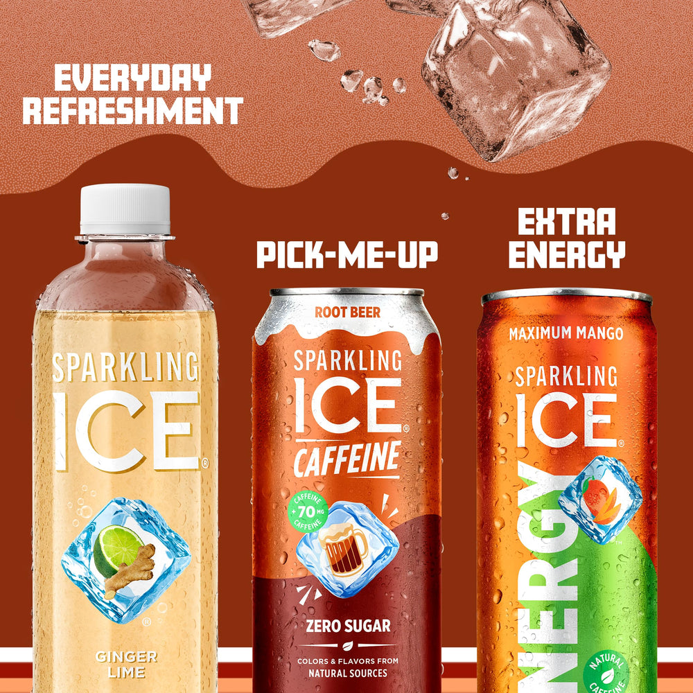Sparkling Ice root beer ingredient label displaying vitamins and no sugar