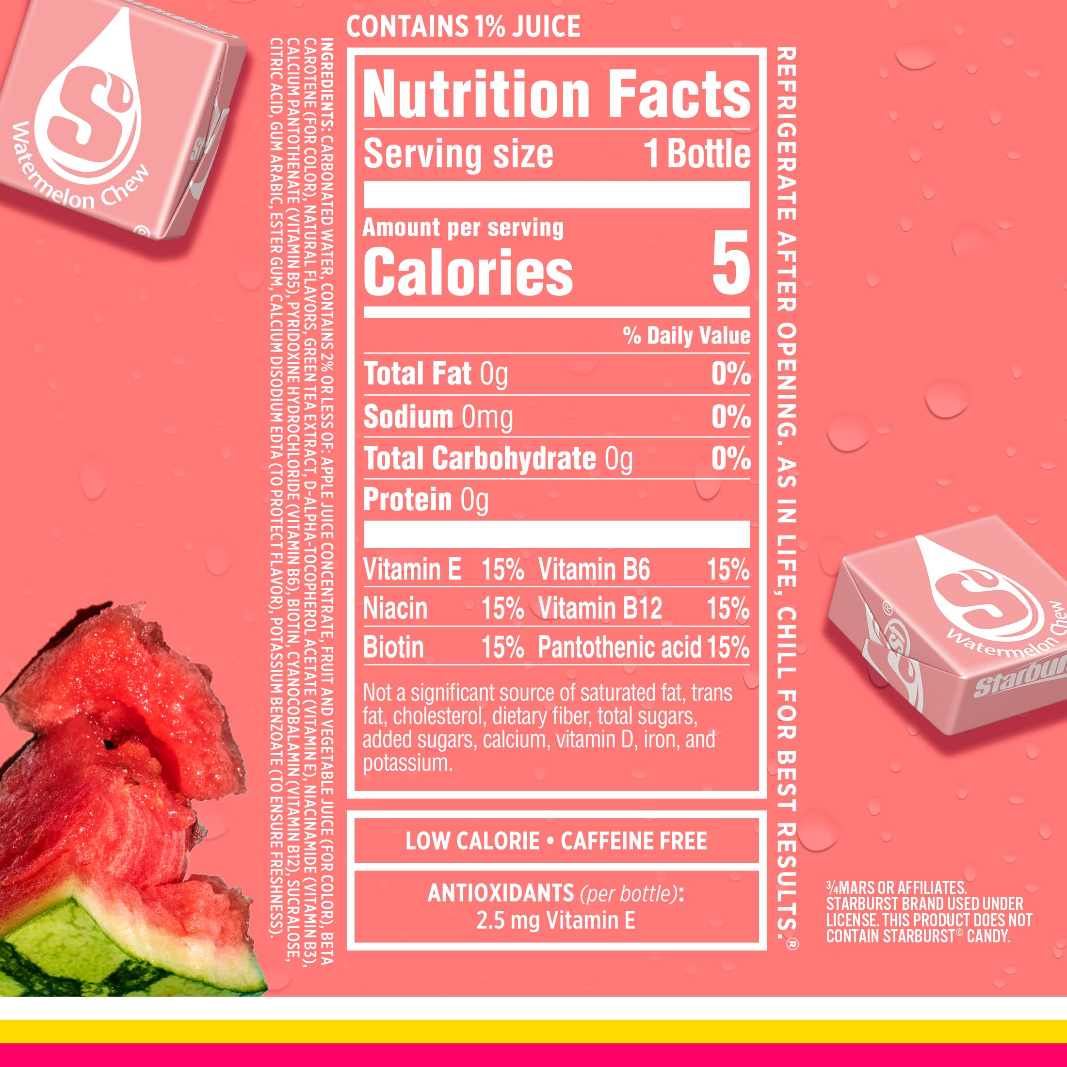 Sparkling Ice STARBURST bottle in hand illustrating 17 fl oz size convenience benefit