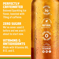 Sparkling Ice can on ice with lemon garnish, conveying crisp citrus refreshment
