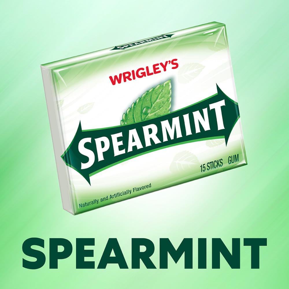 SPEARMINT open pack displaying 15 sticks, easy to grab and share