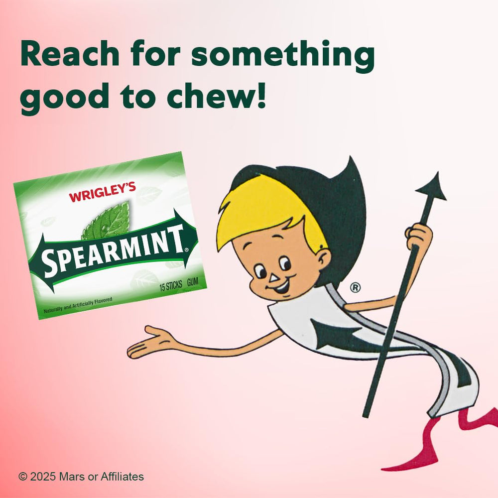 SPEARMINT stick texture close-up, visible mint surface freshness